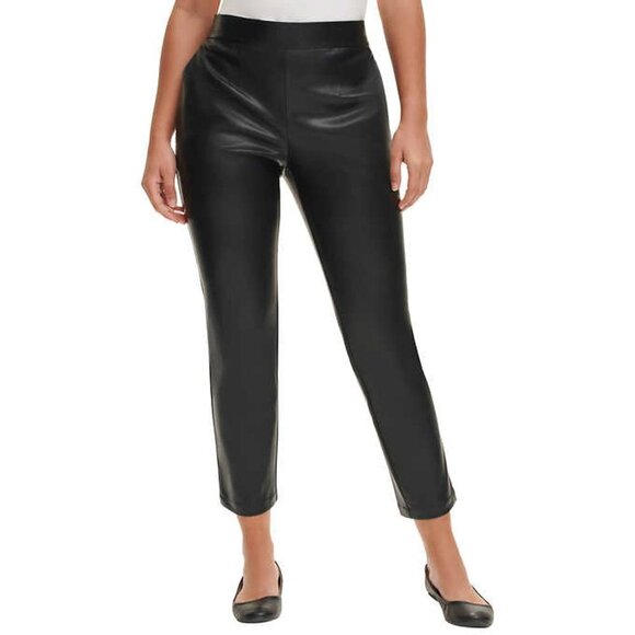 NWOT DKNY Jeans Faux Leather Pant | Black - Picture 1 of 6